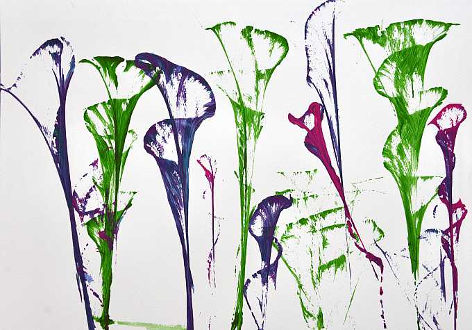 Iris, mit Wolle gemalt