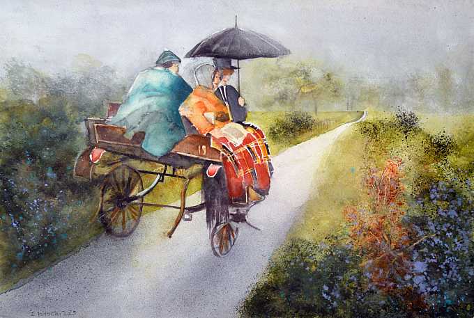 Kutschenfahrt im Regen, Schottland