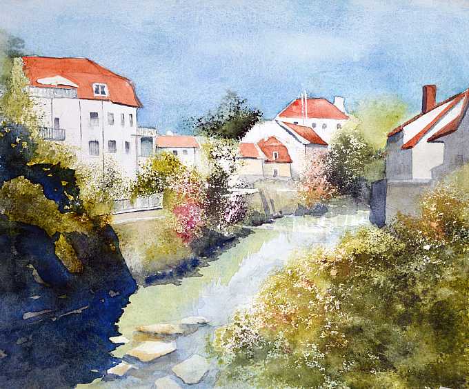 Die Schwechat in Baden bei Wien