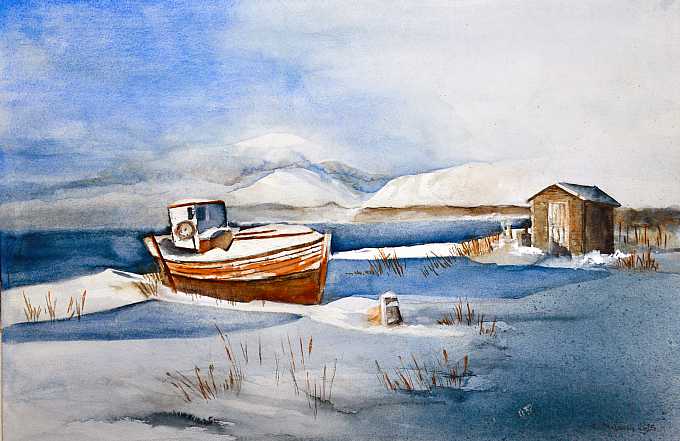 Gestrandetes Fischerboot